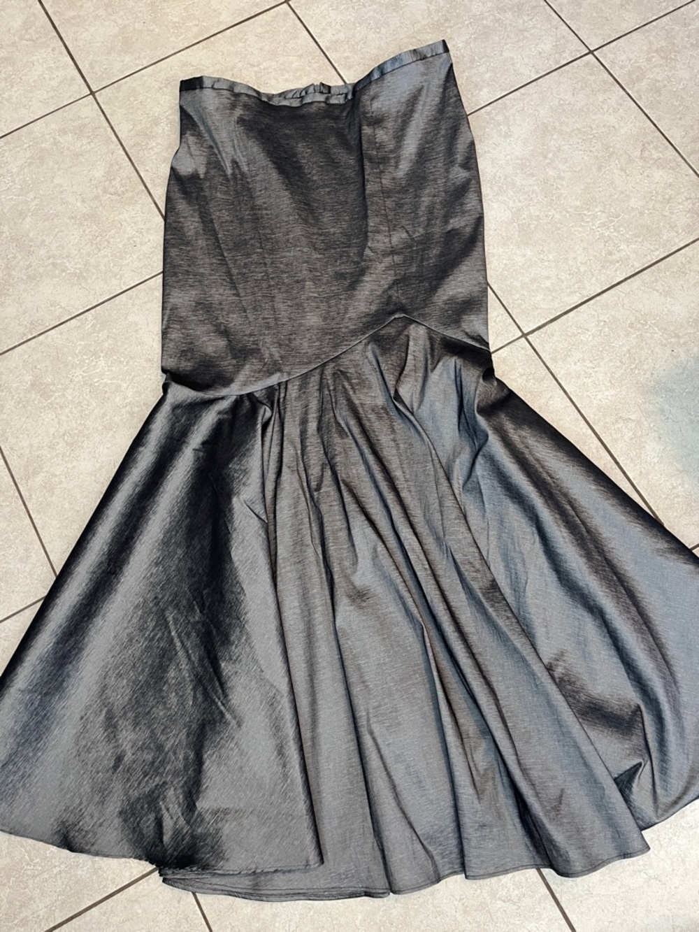 Asymmetrical Fish-Tail Mermaid  Silver Maxi Skirt by Melanie Lyne